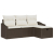 Zestaw 4-częściowy sofa ogrodowa z poduszkami brązowy poli rattan
