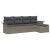 Zestaw Sofa Ogrodowa 5 Elementów z Poduszkami Szary Poli Rattan, Sofa Ogrodowa 2-osobowa z Przechowywaniem i Poduszkami Szary Poli Rattan