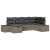 6-częściowy zestaw sofa ogrodowa z poduszkami szary rattan