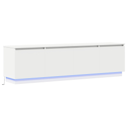 Stolik telewizyjny z LED Biały 180x38x49 cm z materiałów drewnopochodnych
