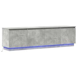 Szafka RTV  z LED szary beton 180x38x49 cm materiał drewnopochodny