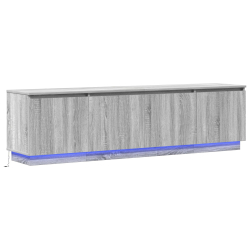 Szafka RTV  z LED Szara Sonoma 180x38x49 cm Materiał drewnopochodny