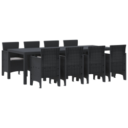 9-częściowy zestaw jadalny do ogrodu z poduszkami Kolor Anthracite Poly Rattan
