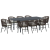 10-częściowy zestaw obiadowy do ogrodu z poduszkami Brązowy Poli Rattan, Rozkładany stół ogrodowy Anthracite (140-210)x90x73 cm Stal