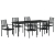 Zestaw do jadalni w ogrodzie  7 szt. Czarny Rattan PVC