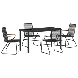 Zestaw 5 mebli ogrodowych  Czarny Rattan PVC