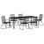 Zestaw do jadalni 7-elementowy  czarny PVC rattan