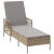Leżak Słoneczny Beżowy i jasnoszary Rattan PE 157 x 55 x 92 cm