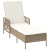 Leżak Słoneczny Beżowy i kremowy Rattan PE 157 x 55 x 92 cm