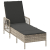 Leżak Jasnoszary PE Rattan 157 x 55 x 92 cm Składany
