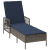 Leżak Szary PE Rattan 157 x 55 x 92 cm Składany Leżak