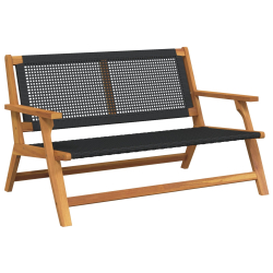 Ławka ogrodowa Czarna 122x76x73,5 cm Lite drewno akacjowe