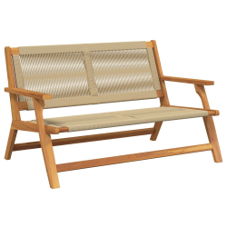 Ławka ogrodowa Beżowa 76x122x73 cm z litego drewna akacjowego