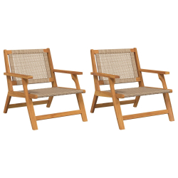 Krzesła ogrodowe  2 szt Beżowe 76x67x73.5 cm Lite drewno akacjowe