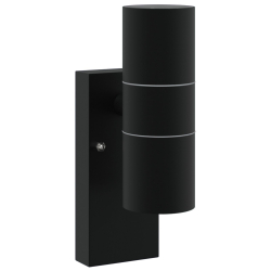 Czarna lampa ścienna życia XL Stal Nierdzewna IP44