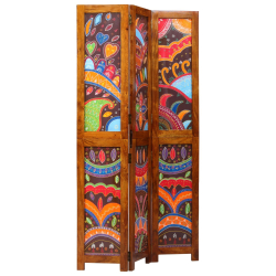 Dzielnik Pokoju 3 Panele Brązowy 35x1.5x160 cm Solidne Drewno Akacja