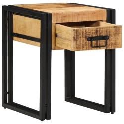 Stolik boczny 40x40x50 cm z solidnego surowego drewna mango