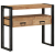 Stolik Konsolowy Czarny 90x33x75 cm Lite Drewno Akacjowe i Metal