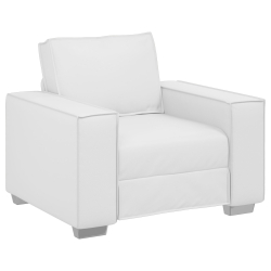 Krzesło sofa Białe 59 cm z sztucznej skóry