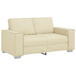 Sofa loveseat Kremowa 120 cm z sztucznej skóry