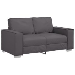 Sofa dwuosobowa Szara 120 cm z ekoskóry