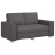 Sofa dwuosobowa Szara 120 cm z ekoskóry
