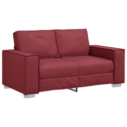 Sofa dwuosobowa Czerwone wino 120 cm z sztucznej skóry