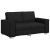 Sofa Dwuosobowa Czarna 120 cm ze Skóry Ekologicznej