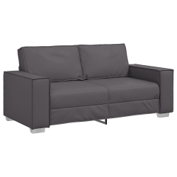 Sofa Dwuosobowa Szara 140 cm z Ekoskóry
