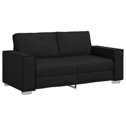 Sofa dwuosobowa vidaXL, czarna, 140 cm, z sztucznej skóry