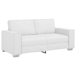 Sofa dwuosobowa Biała 140 cm z ekoskóry