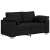 Sofa Loveseat Czarna 120 cm Tkanina