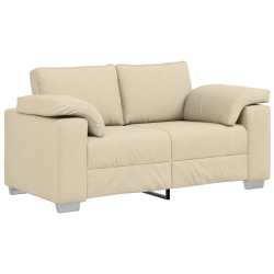 Kremowa kanapa dwuosobowa 120 cm z tkaniny