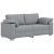 Sofa dwuosobowa w jasnoszarym kolorze, 140 cm, z tkaniny