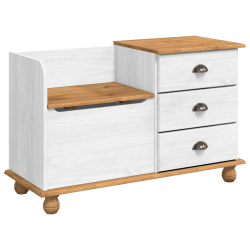 Ławka do przedpokoju  ASKIM Biała 100x39x62 cm Lite drewno Sosna
