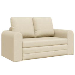 Sofa rozkładana 2 w 1  Kremowa 148x71x83 cm Tkanina