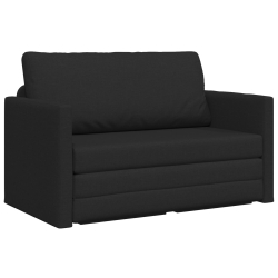Sofa łóżko 2 w 1  Czarna 124x71x78 cm Tapicerka materiałowa
