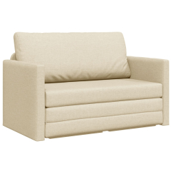 Sofa łóżko 2-w-1 Kremowa 124x71x78 cm Tkanina