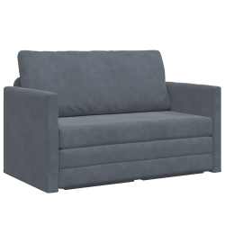 Sofa łóżko 2 w 1 Ciemnoszary 124x204x61 cm Welur