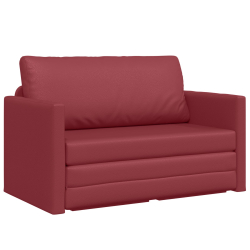 Sofa na podłogę łóżko 2-w-1 Czerwony 124x71x78 cm sztuczna skóra