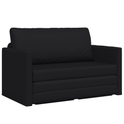 Sofa na podłogę Łóżko 2w1 Czarna 124x71x78 cm Sztuczna skóra