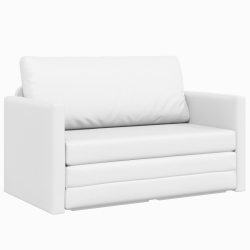 Sofa na podłodze  2 w 1 Biała 124x71x78 cm Sztuczna skóra