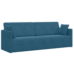 Sofa podłogowa do spania 2 w 1 Niebieska 213x144x60 cm Welwet