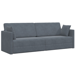 Podłogowa sofa łóżko 2-w-1 Ciemnoszara 213x144x60 cm Welur
