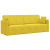 Sofa na podłodze 2 w 1 Żółta 213x144x60 cm Welur