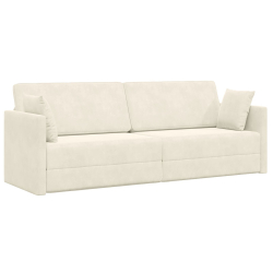 Sofa Łóżko 2w1 Kremowa 213x144x60 cm Welur