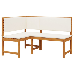 Ławka narożna z poduszkami 140x100x91 cm z drewna akacjowego
