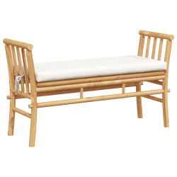 Ławka ogrodowa z poduszką 110 cm z bambusa