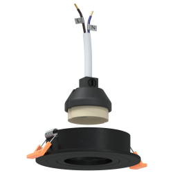 Lampy wpuszczane  12 sztuk Okrągłe GU10 Czarne Ø91 mm