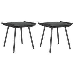 Stołki ogrodowe 2 szt. Czarny 50x40x45 cm Poli Rattan